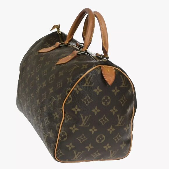 LOUIS VUITTON Speedy 30 Travel Hand Bag Monogram Leather Brown - Picture 12 of 16